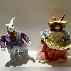 Windsor Collection fabric mache Easter bunnies